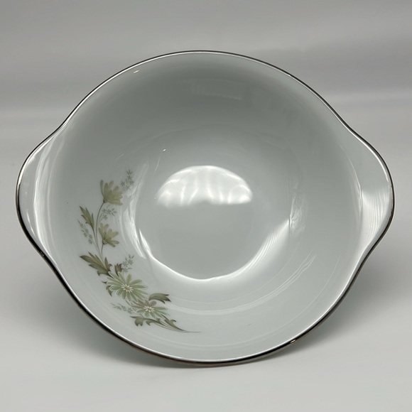 Noritake Soroya 6853 6” Cereal Bowl Light Green Daisy Platinum Banded - Picture 3 of 9